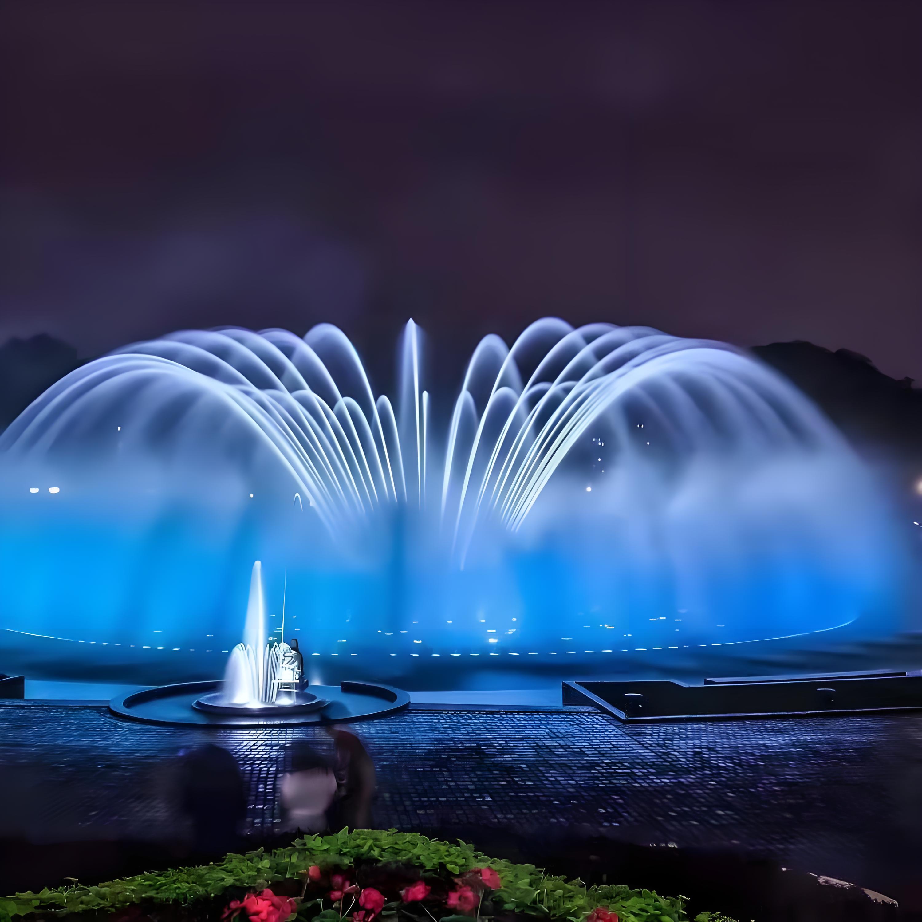 Commercial HD Water Curtain Display for Plaza Enhancement